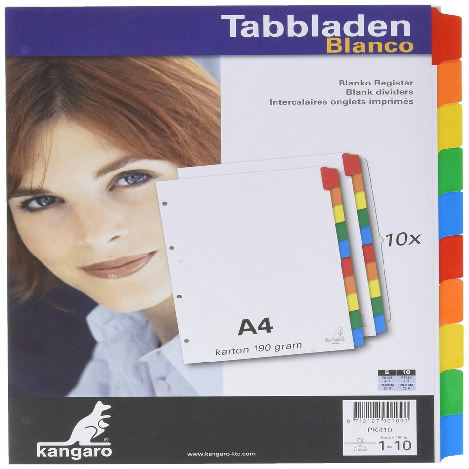 TAB SHEET KANGARO PK410 A4 4R KRTN WHITE /Stationary - TAB - SMLAC - 283346