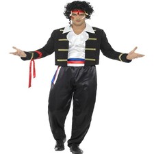 80s New Romantic Costume - Black - with Jacket - Trousers - Shirt & Headband - 44751XL XL