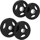 image 1 of Olympic Tri-Grip Rubber Weight Plates Black Pairs Sets 15kg 2.5kg PAIR 5kg PAIR
