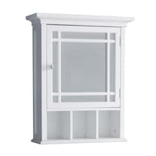 Teamson Home Wooden Bathroom Medicine Cabinet Mirrored White