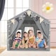image 7 of COSTWAY Kids Play Tent 3-4 Kids Large Play Tent House w/2 Opening Doors-Grey