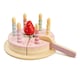 image 1 of Hooga Wooden Birthday Cake Toy With Candles & Slicer - Play Food for Kids - Pink