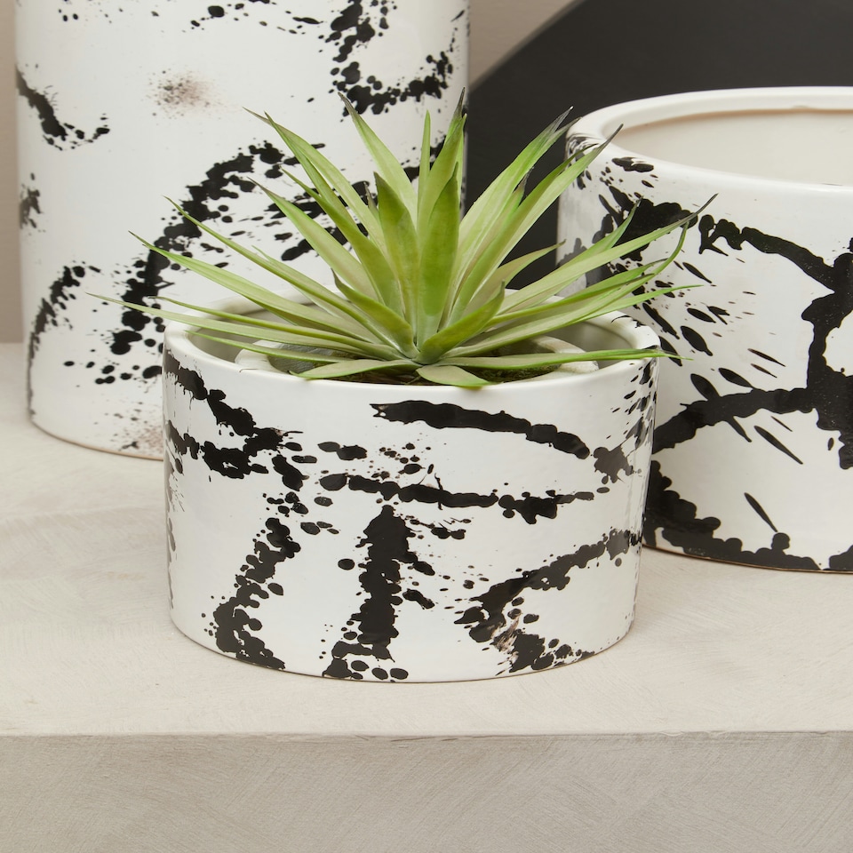 image 1 of Sorrell Black and White Small Planter White