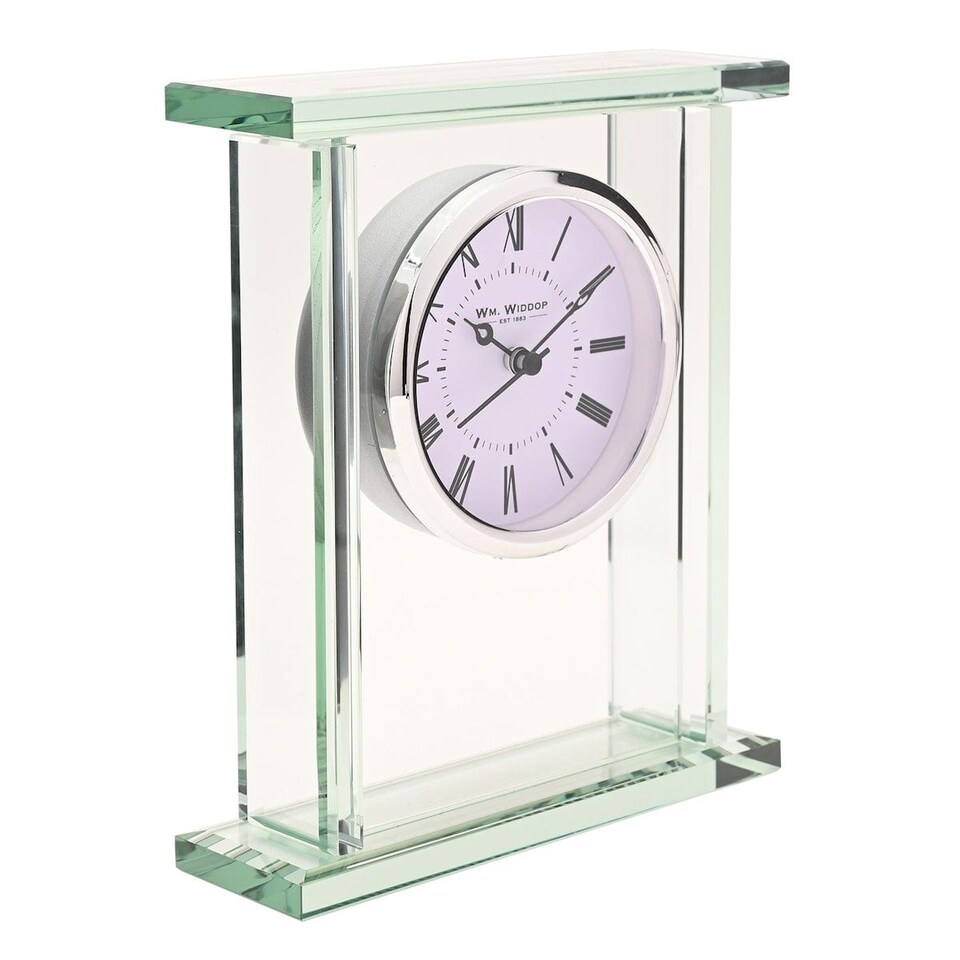 image 1 of Widdop Gifts Glass Design Mantel Clock