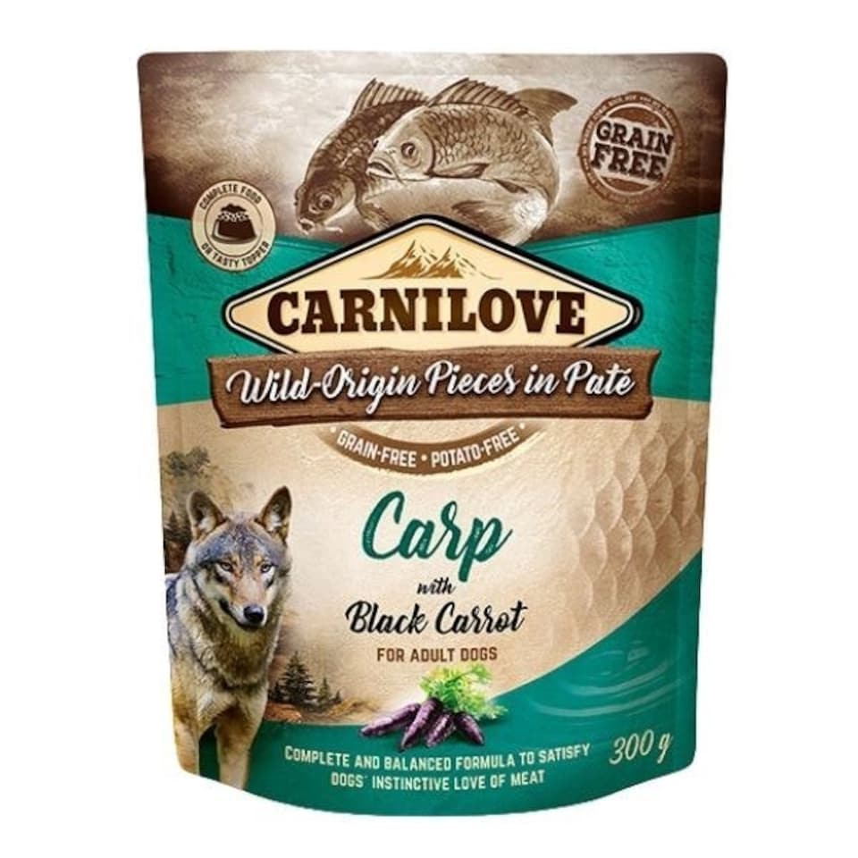 image 1 of Carnilove Dog Pouch Carp with Black Carrot 300g (3 Packs)