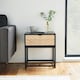 image 2 of VonHaus Dalton Side Table Chevron Design with Drawers