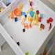 image 3 of Hooga Wooden Activity Table with Storage - 4 City Baseplates & Chalkboard Grey
