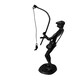 image 1 of Metal Sculpture off a Man with a Fishing Rod Reeling in his Catch Rustic Figurine Hobby Gift Sweet Memories Grandfather Father Son Vintage Decor Gift Present