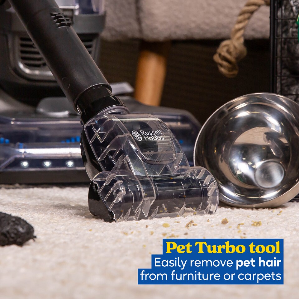 image 1 of Russell Hobbs RHUV7001, Hypermax Upright Vacuum in Grey & Blue