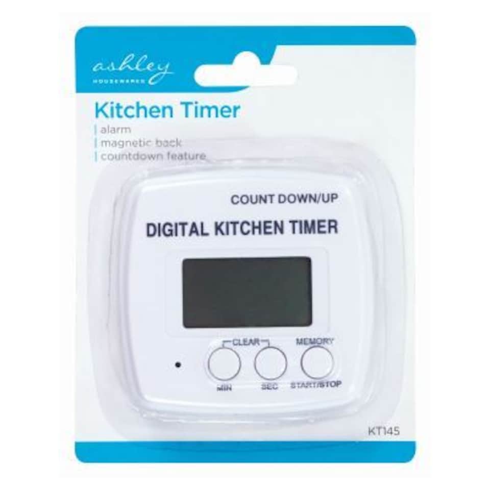 Ashley Magnetic Digital Kitchen Timer - White