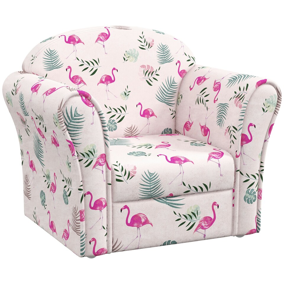 image 1 of AIYAPLAY Kids Armchair Toddler Sofa Chair Bedroom Playroom, Flamingo Blue
