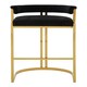 image 1 of Interiors by Premier Black Bar Chair Stool with Back, Kitchen Stool for Bar, Gold Frame Breakfast Stool with Velvet Upholstery