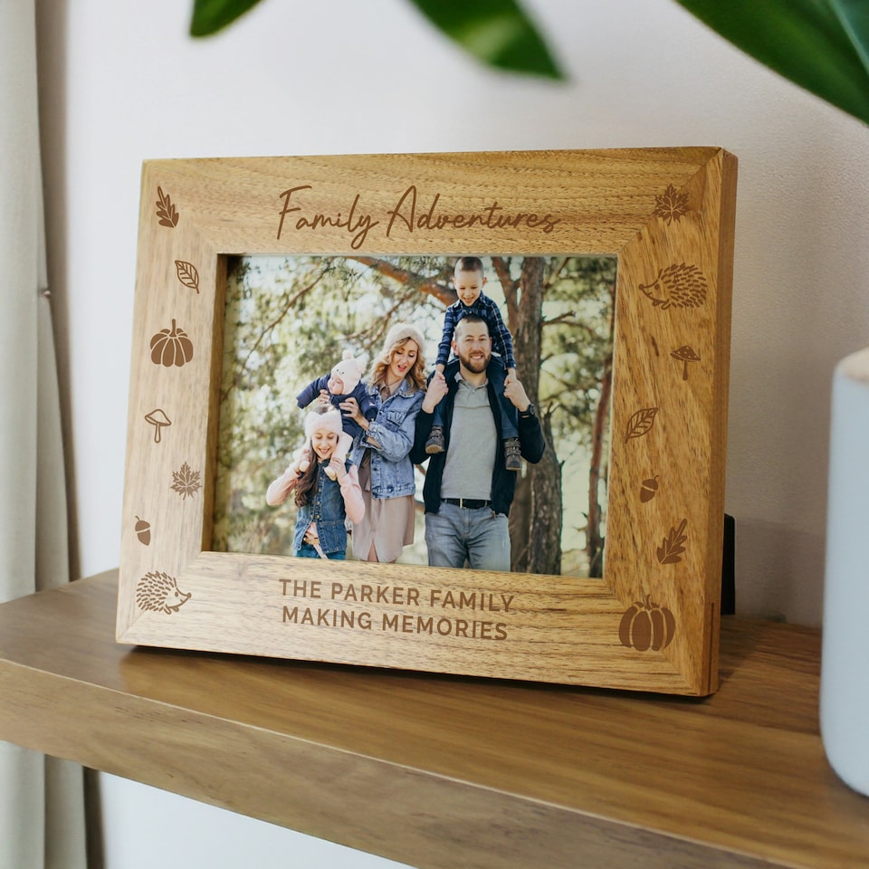 image 1 of Personalised Autumn 6x4 Wooden Photo Frame Brown | One Size