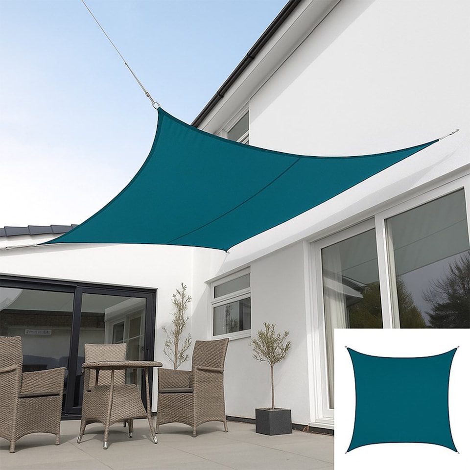image 1 of 5m Triangle Waterproof Dark Teal Sun Shade Sail