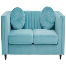 Farah Two Seat Green Velvet Sofa Green