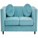 image 1 of Farah Two Seat Green Velvet Sofa Green