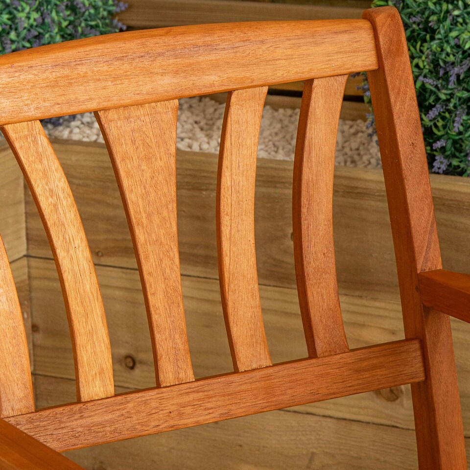 image 1 of Kapalua Outdoor Wooden Garden Slatted Dining Chair Brown