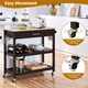 image 6 of Yaheetech Rolling Kitchen Island Cart on Wheels Espresso