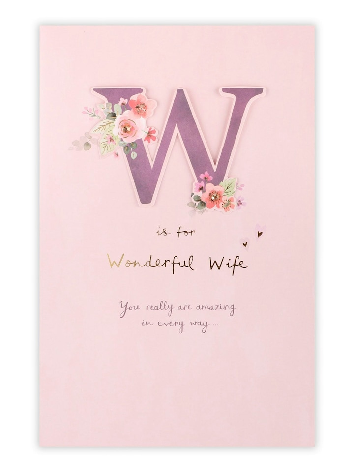 image 1 of W Is For Wife Wonderful Birthday Card