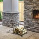 image 2 of Outsunny Foldable Firewood Log Holder Wood Storage Rack Outdoor Indoor, Black