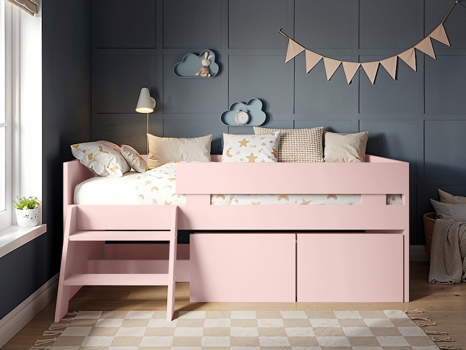 image 1 of Flair Logan Single Storage Low Sleeper Pink Bed