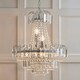 image 2 of Amadis 6 Light Ceiling Pendant Chrome, Clear Faceted Glass Beads, E14
