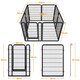 image 3 of Yaheetech 8-Panel Metal Dog Playpen, 68 × 100 cm Black