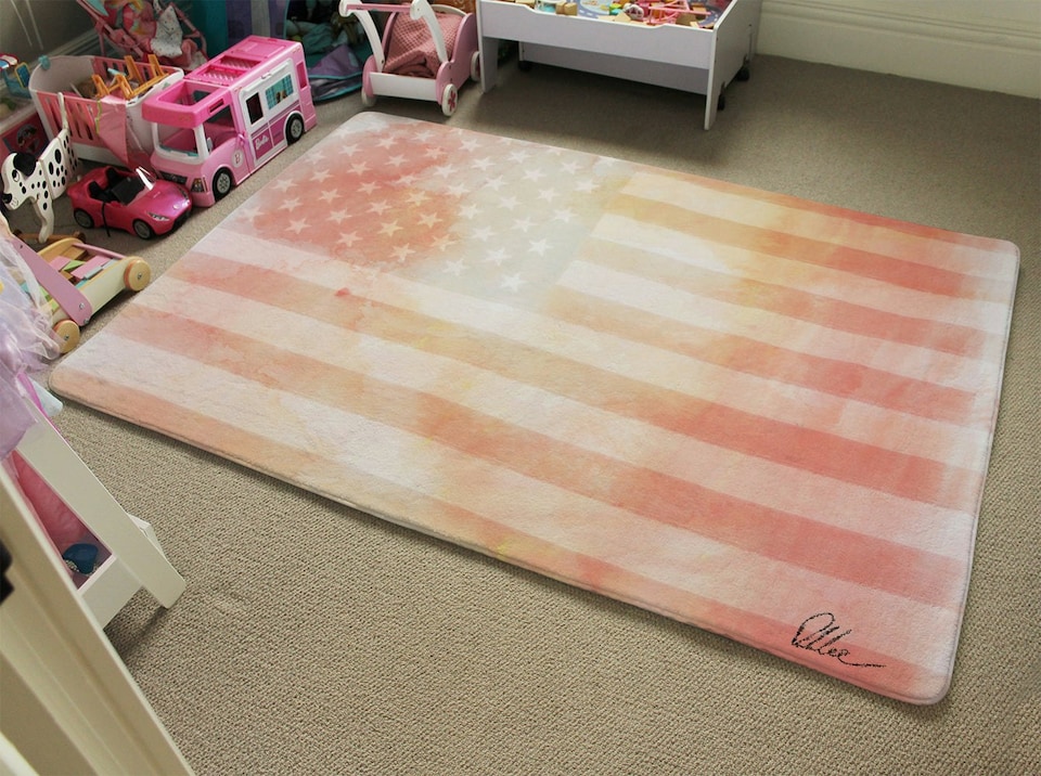 image 1 of American Flag Subtle (Rug) | Red | S
