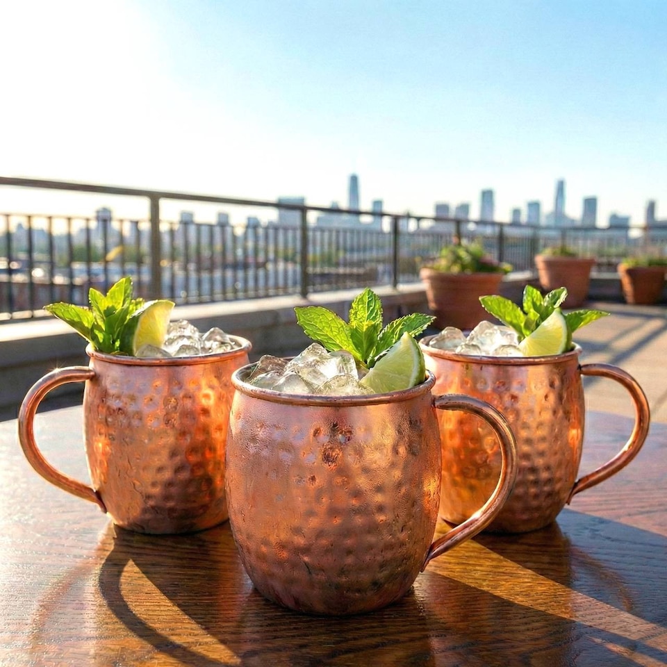 image 1 of 500ml Copper Moscow Mule Cocktail Mugs | Brown | 2