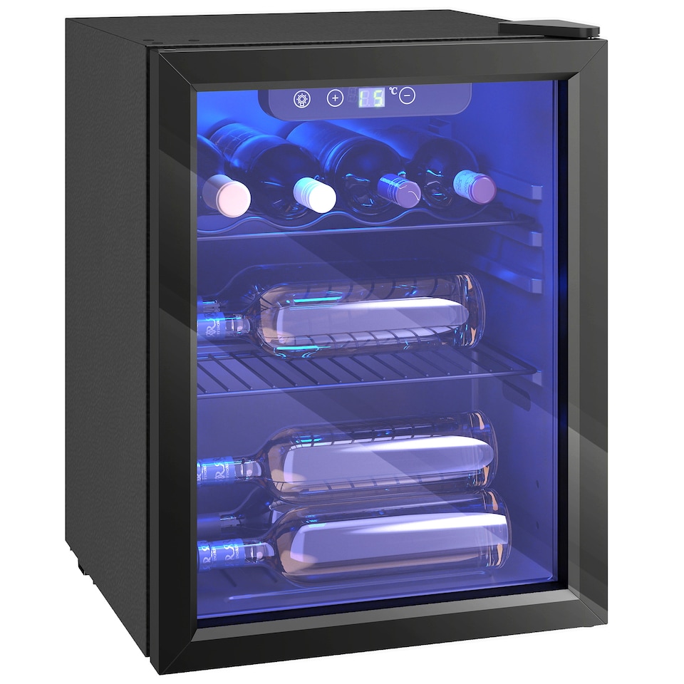 image 1 of HOMCOM 16 Bottle Wine Cooler, 4-16°C Under Counter Drinks Beer Wine Fridge