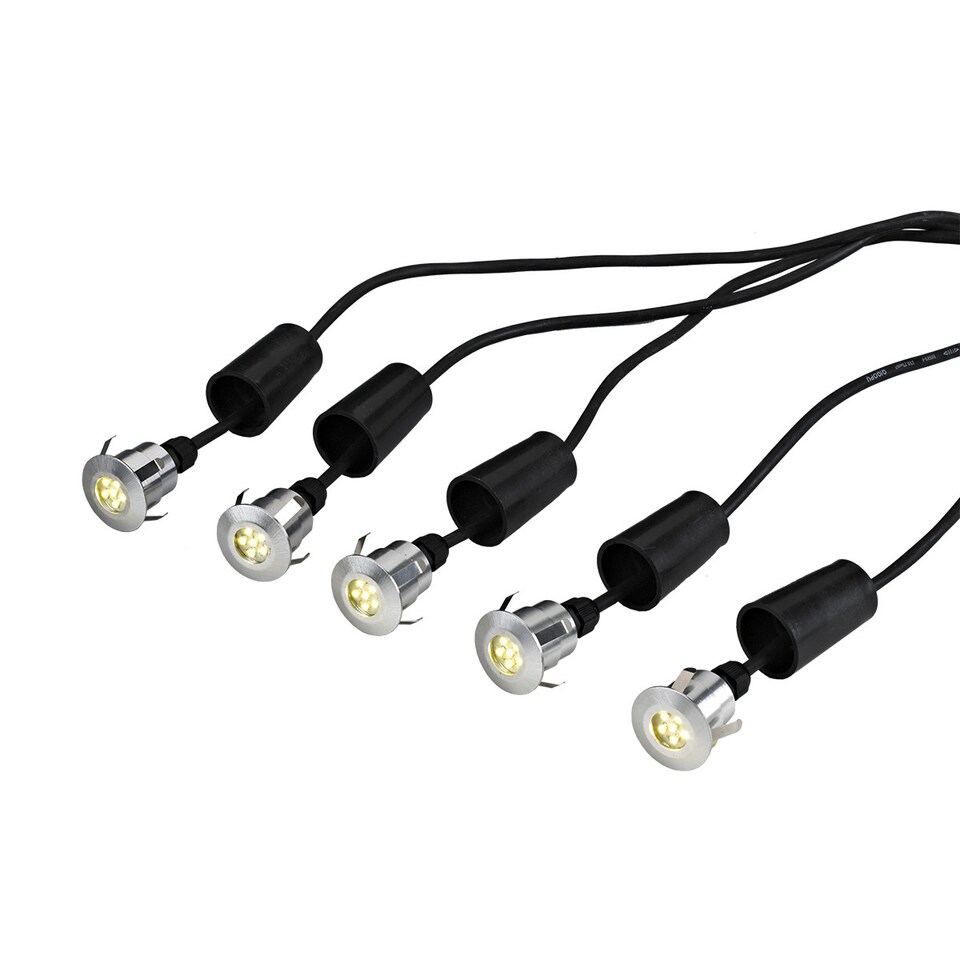 image 1 of Derwent 5 x Deck Garden light with 6m cable and 12V Transformer, IP54
