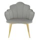 image 2 of Interiors by Premier Grey Velvet Dining Chair, Durable & Adjustable Velvet Office Chair, Backrest Grey Accent Chair with Gold Legs