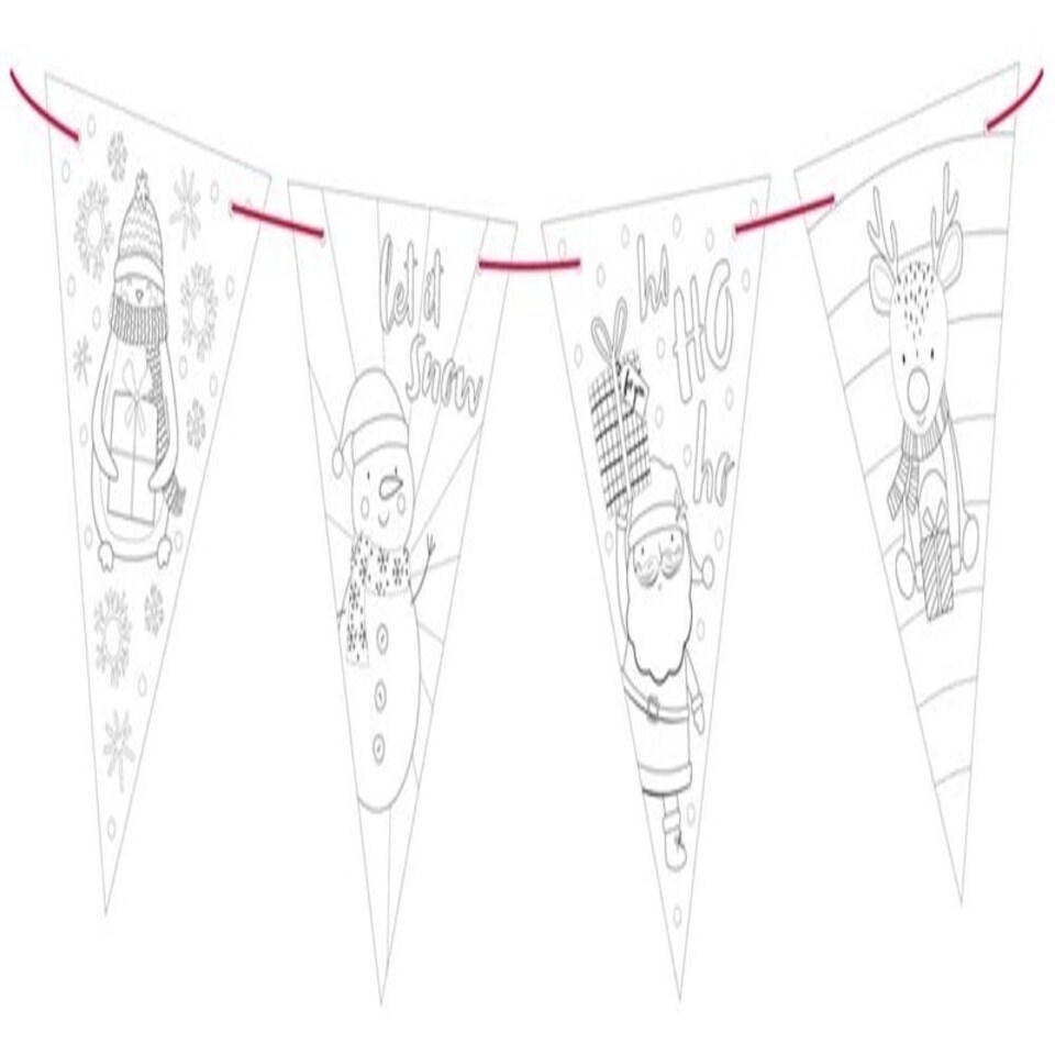 image 1 of Colour Your Own Christmas Bunting