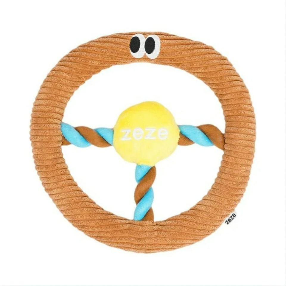 image 1 of ZEZE Funny Steering Wheel Rope Dog Toy Orange