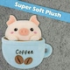 image 5 of Pig Coffee Cup Soft Toy Cute Plushie Huggable Cuddly Stuffed Toy 20cm Blue