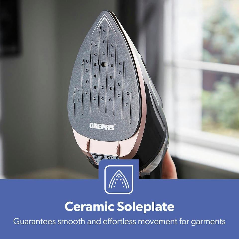 image 1 of GEEPAS 2-in-1 Travel Garment Steamer & Steam Iron, 1950W Black