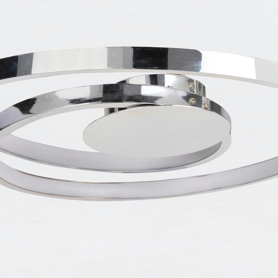 image 1 of First Choice Lighting Polished Chrome LED Swirl Flush Fitting Chrome