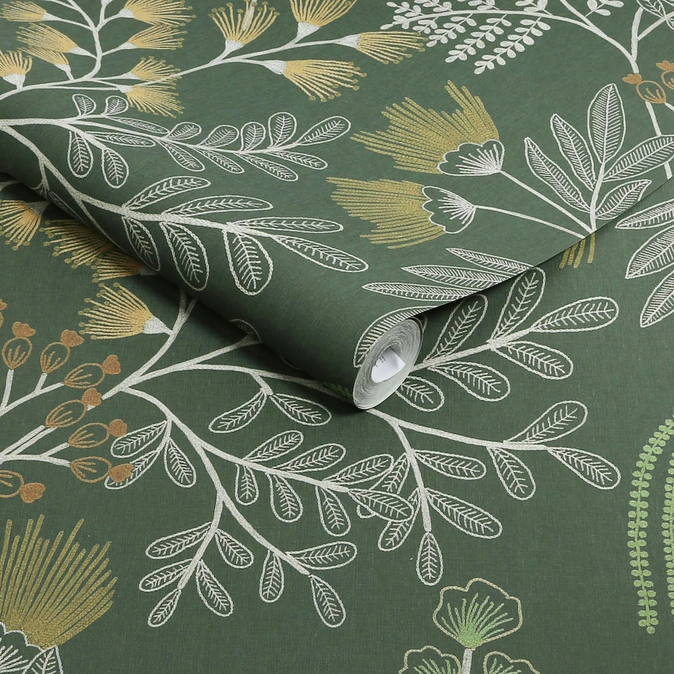 image 1 of Superfresco Easy Richmond Forest Green Trees Wallpaper Green | Green