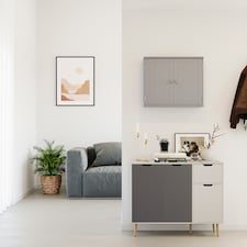 Bath Vida Priano 2 Door Wall Mounted Bathroom Cabinet, Grey