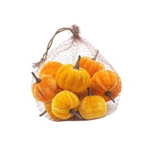 Heaven Sends Halloween Bag of Orange Velvet Pumpkin Decorations