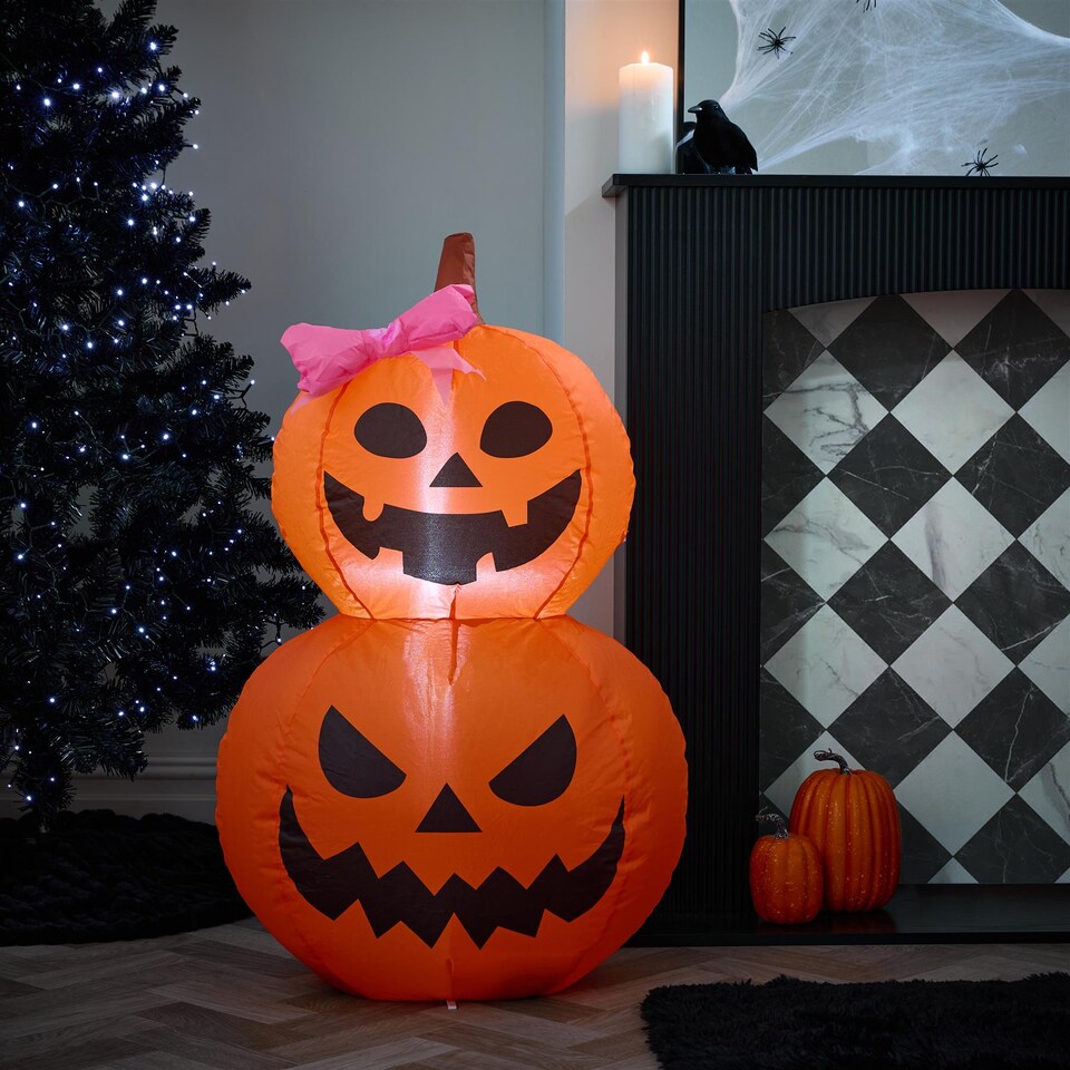 image 1 of OHS 90cm Halloween Self Inflating Pumpkin Decoration Indoor Outdoor Party Accent