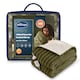image 1 of Silentnight Luxury Faux Fur Ribbed Heated Throw, Olive | Green | Olive | One Size | 1
