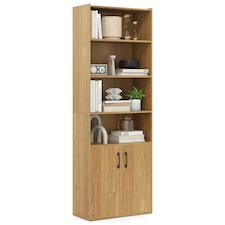 COSTWAY 178 CM Bookcase 6-tier Modern Style Storage Natural Yellow