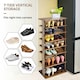 image 5 of COSTWAY 7-tier Double Shoe Storage Tower Rack Stand Brown Brown