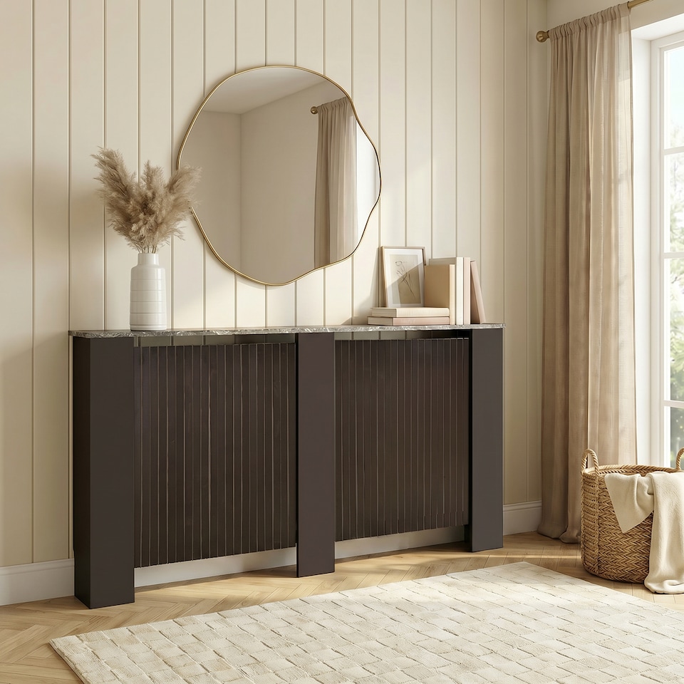 image 1 of OHS Ribbed Radiator Cover Slatted Engineered Wood - Large