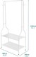 image 9 of House of Home Clothes Rack Steel White Clothing Rail With Two Shelves Hanging Hooks 5ft Height | White