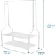image 9 of House of Home Clothes Rack Steel White Clothing Rail With Two Shelves Hanging Hooks 5ft Height | White