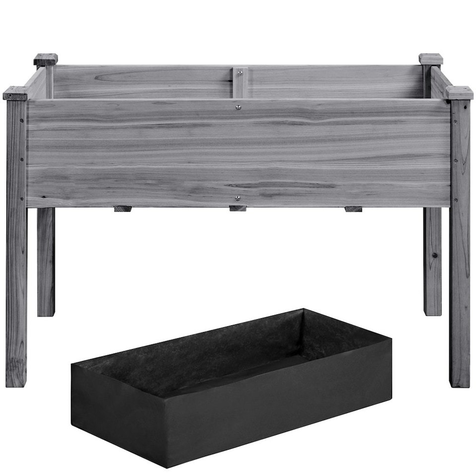 image 1 of Yaheetech Fir Wood Garden Bed Rectangle Raised Planters