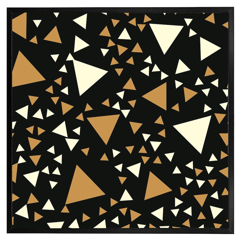 image 1 of Triangles on black (Picture Frame) Grey | XL
