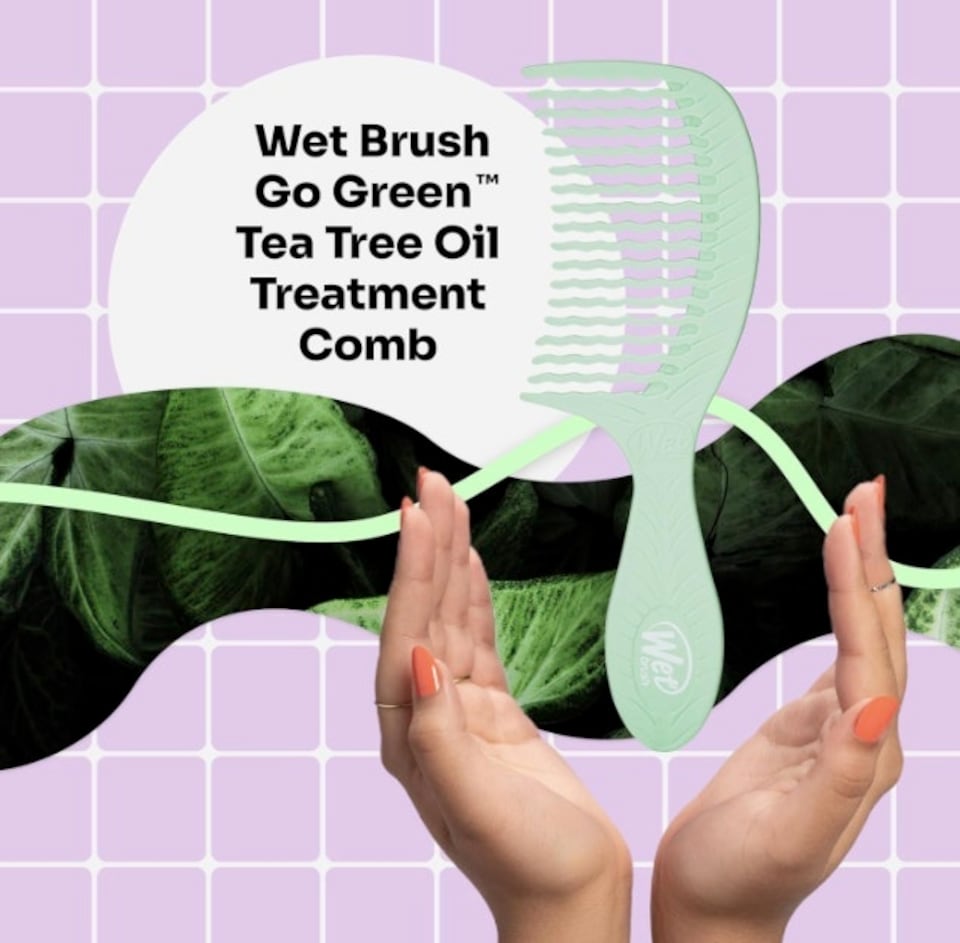 image 1 of WetBrush Go Green Treatment Comb, Tea Tree Oil, Green